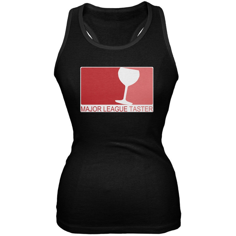 Major League Wine Taster Black Juniors Soft Tank Top Juniors Tank Tops Old Glory SM Black 