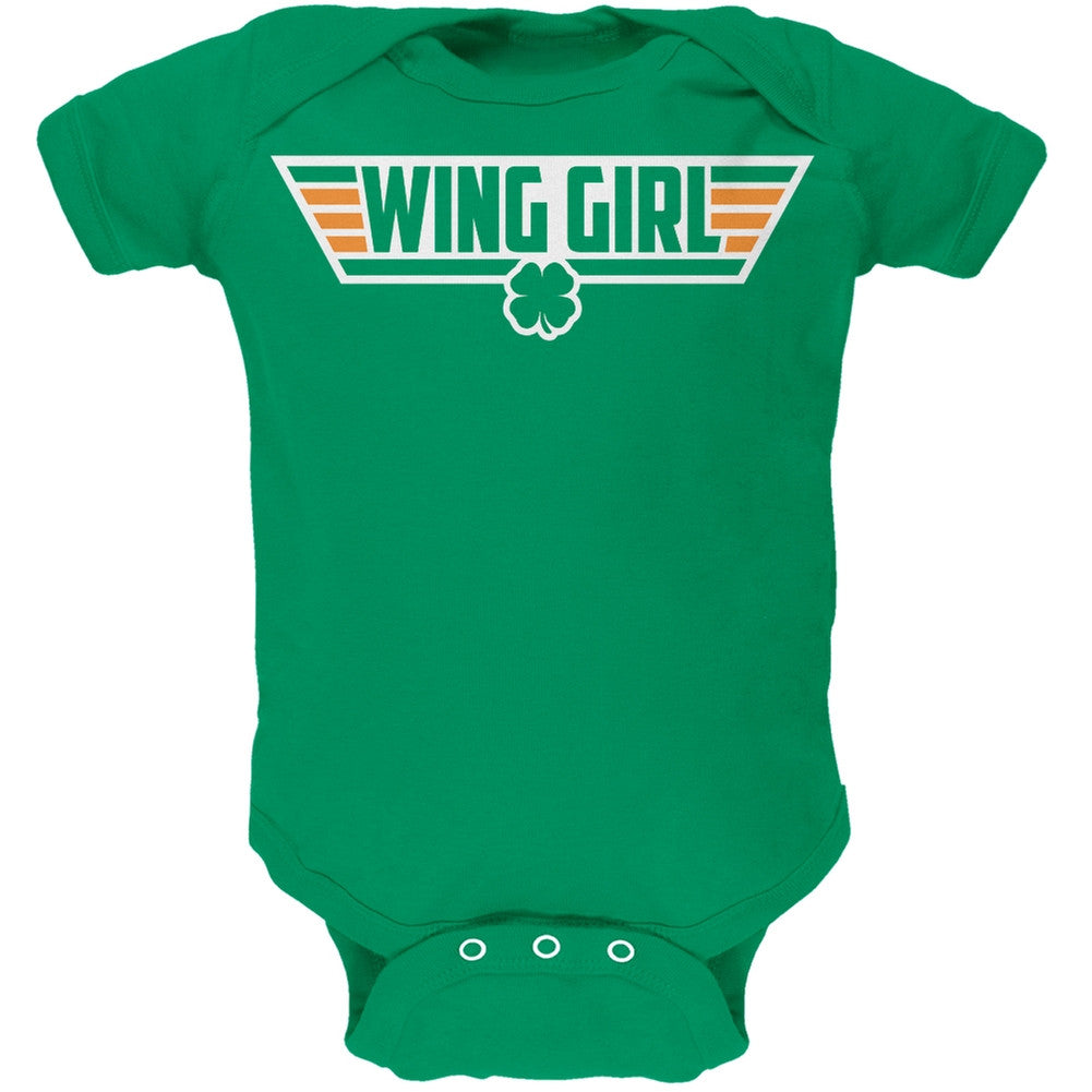 St. Patricks Day - Irish Wing Girl Black Soft Baby One Piece Baby One Piece Old Glory   