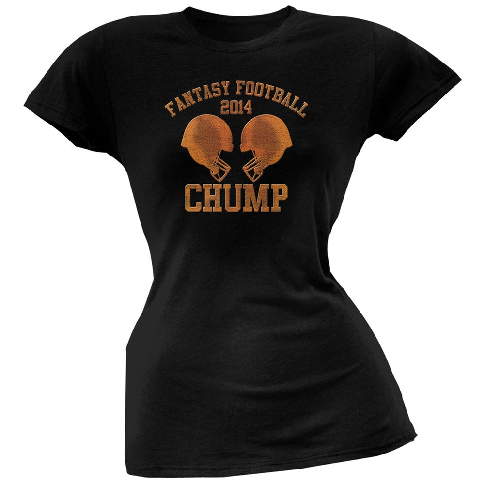 Fantasy Football Chump 2014 Black Juniors Soft T-Shirt Juniors T-Shirts Old Glory   