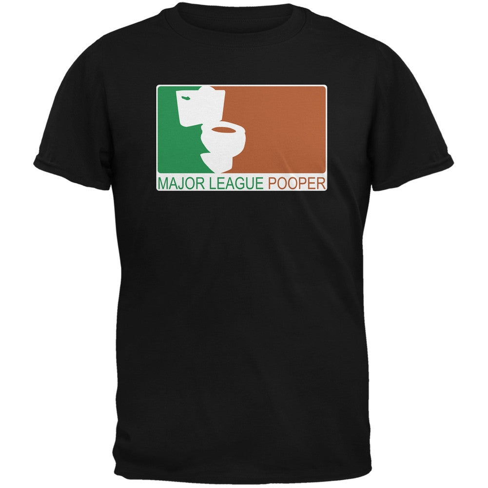 Major League Pooper Black Adult T-Shirt Men's T-Shirts Old Glory   