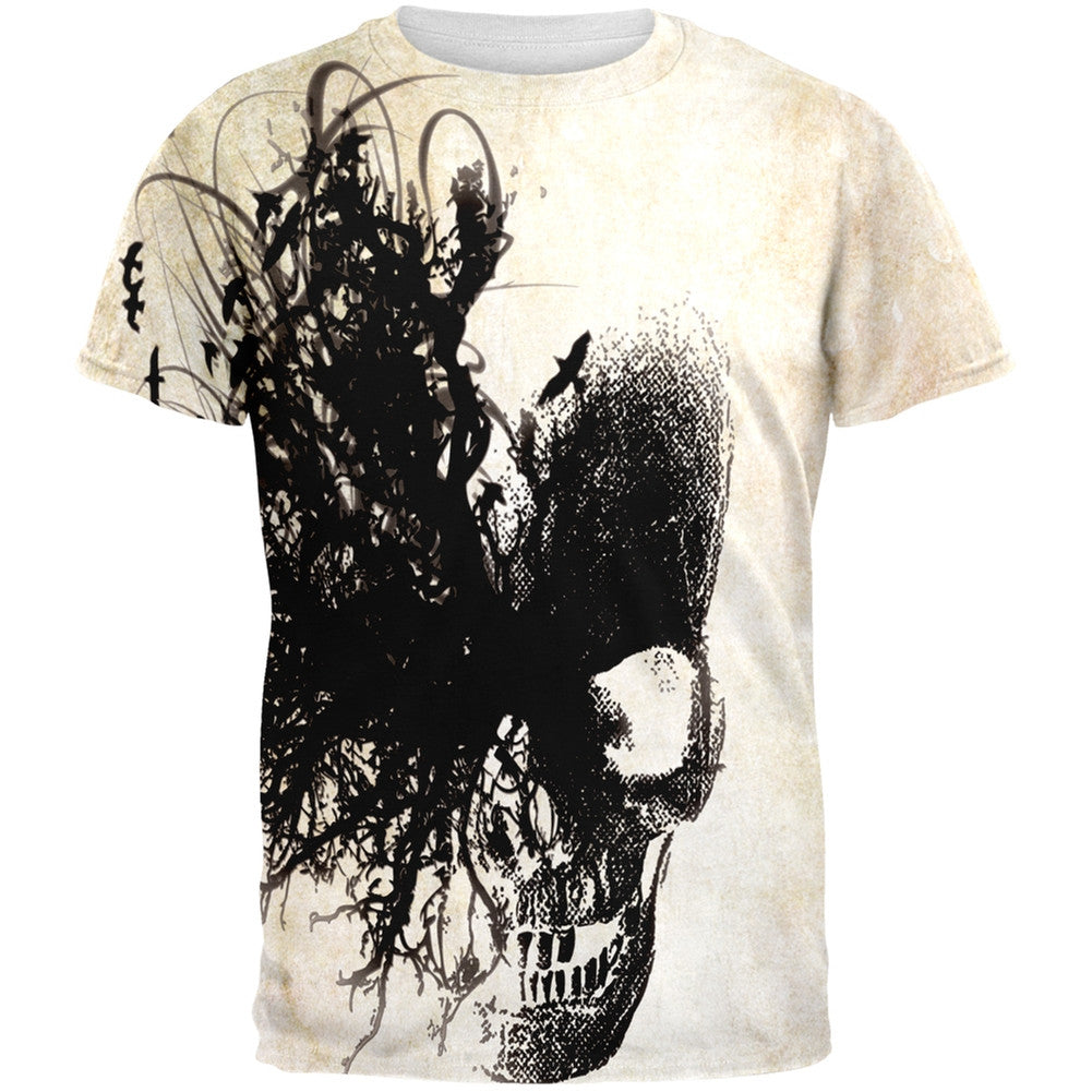 Dreaming Skull All Over Mens Black Back T Shirt Men's T-Shirts Old Glory   