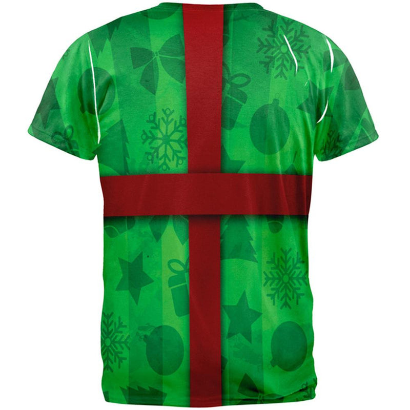 Green Christmas Present Costume All Over Adult T-Shirt Men's T-Shirts Old Glory   