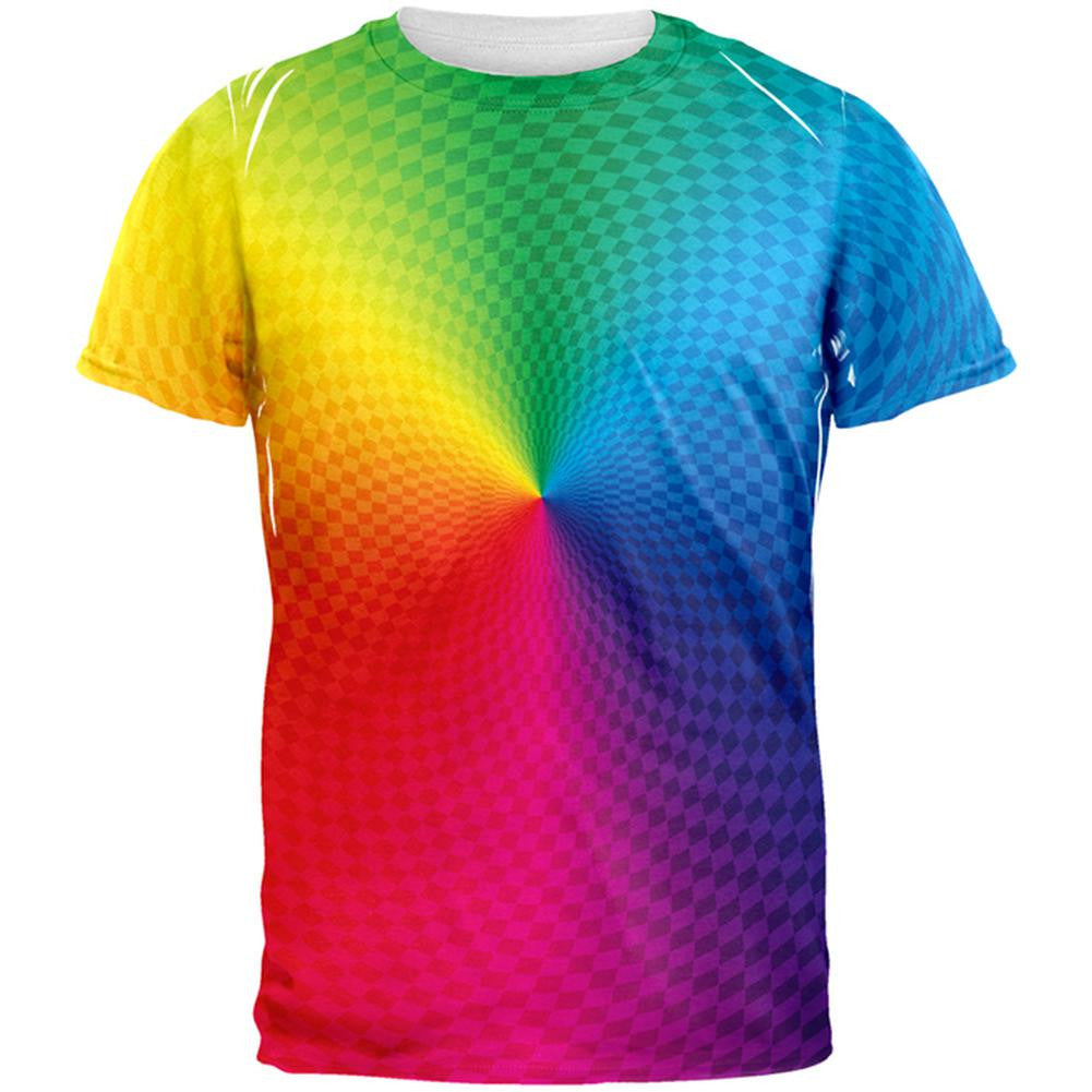 Rainbow Pride Gradient All Over T-Shirt Men's T-Shirts Old Glory 2XL Multi 