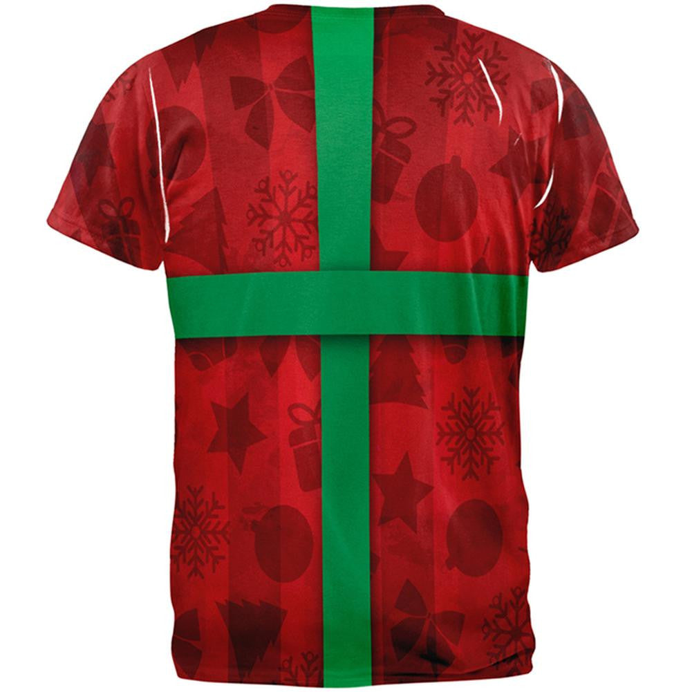 Red Christmas Present Costume All Over Adult T-Shirt Men's T-Shirts Old Glory   