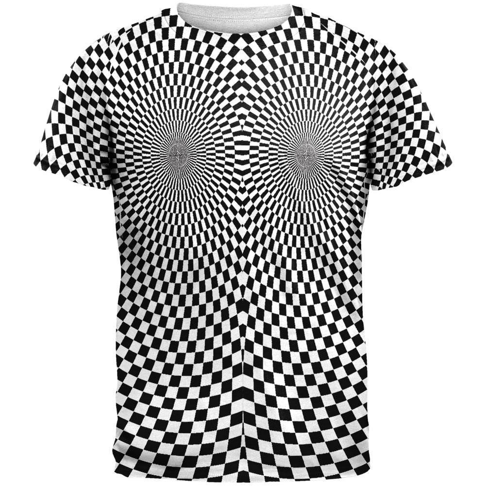 Hypnotic Breasts Women Funny All Over Adult T-Shirt Men's T-Shirts Old Glory 2XL Multi 