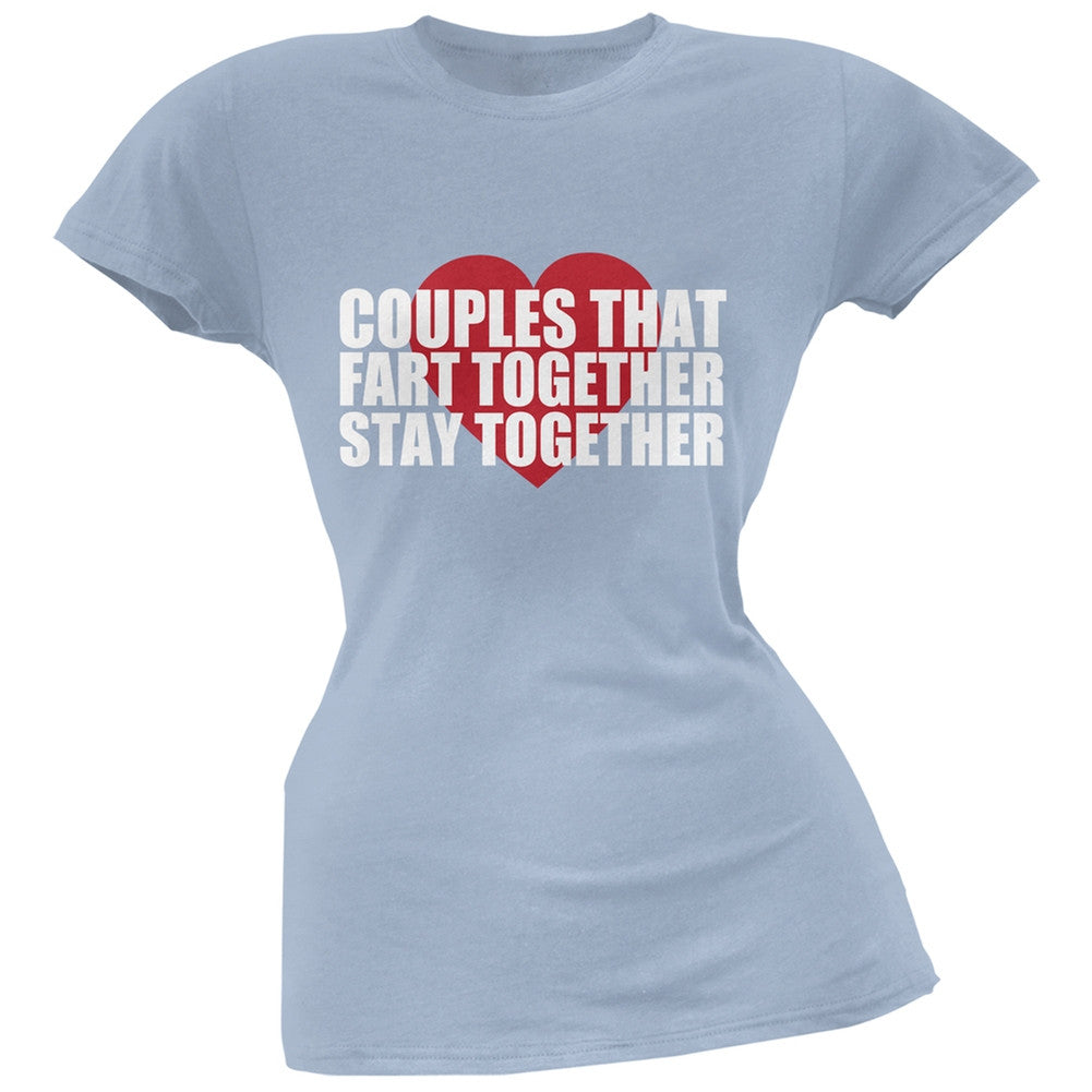 Couples That Fart Together Blue Juniors Soft T-Shirt Juniors T-Shirts Old Glory 2XL Blue 