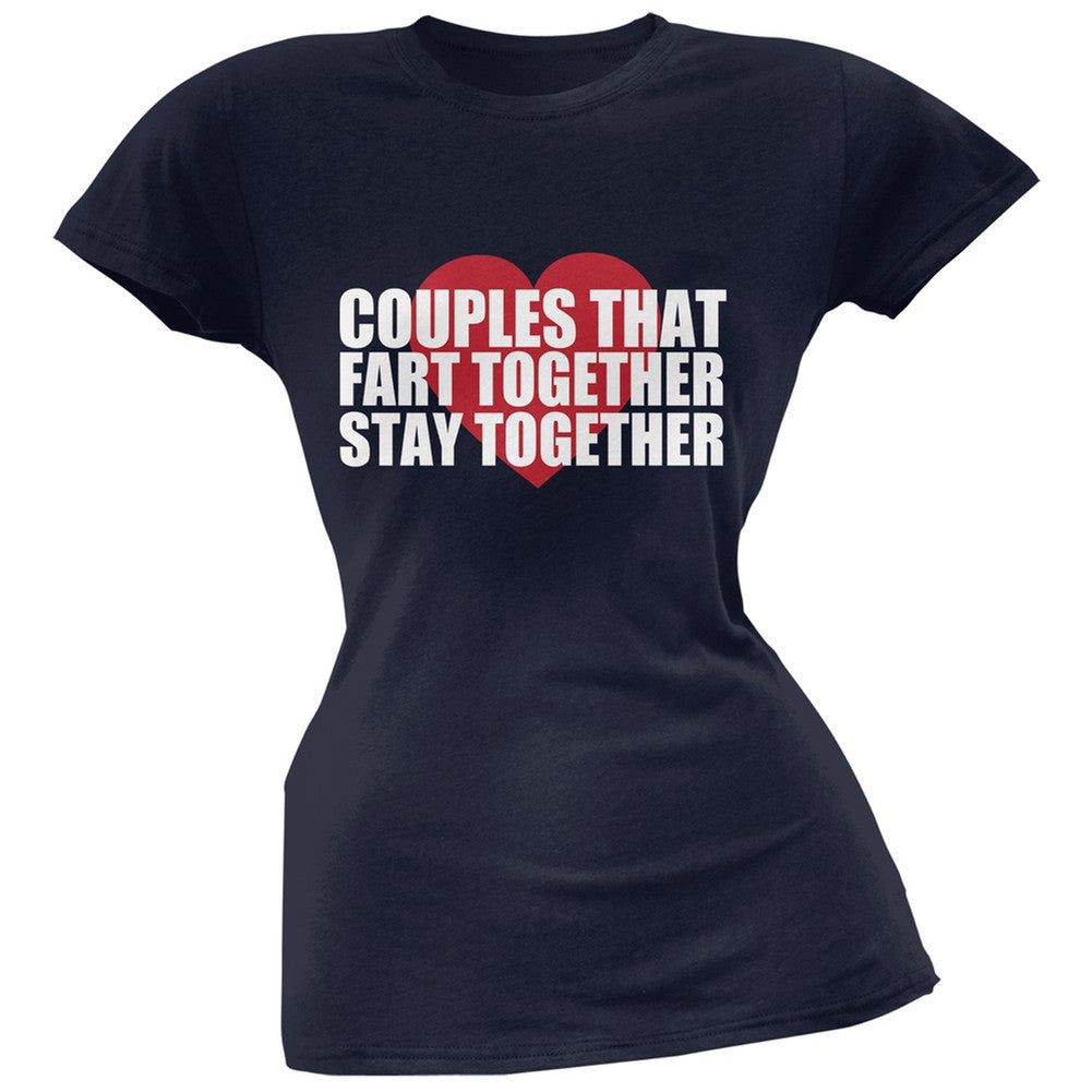 Couples That Fart Together Navy Juniors Soft T-Shirt Juniors T-Shirts Old Glory 2XL Blue 