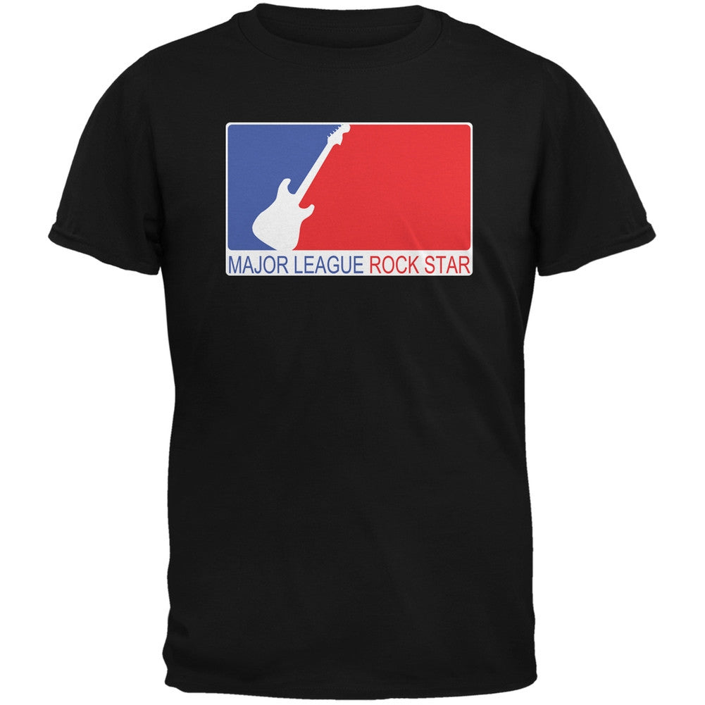 Major League Rock Star Black Adult T-Shirt Men's T-Shirts Old Glory   