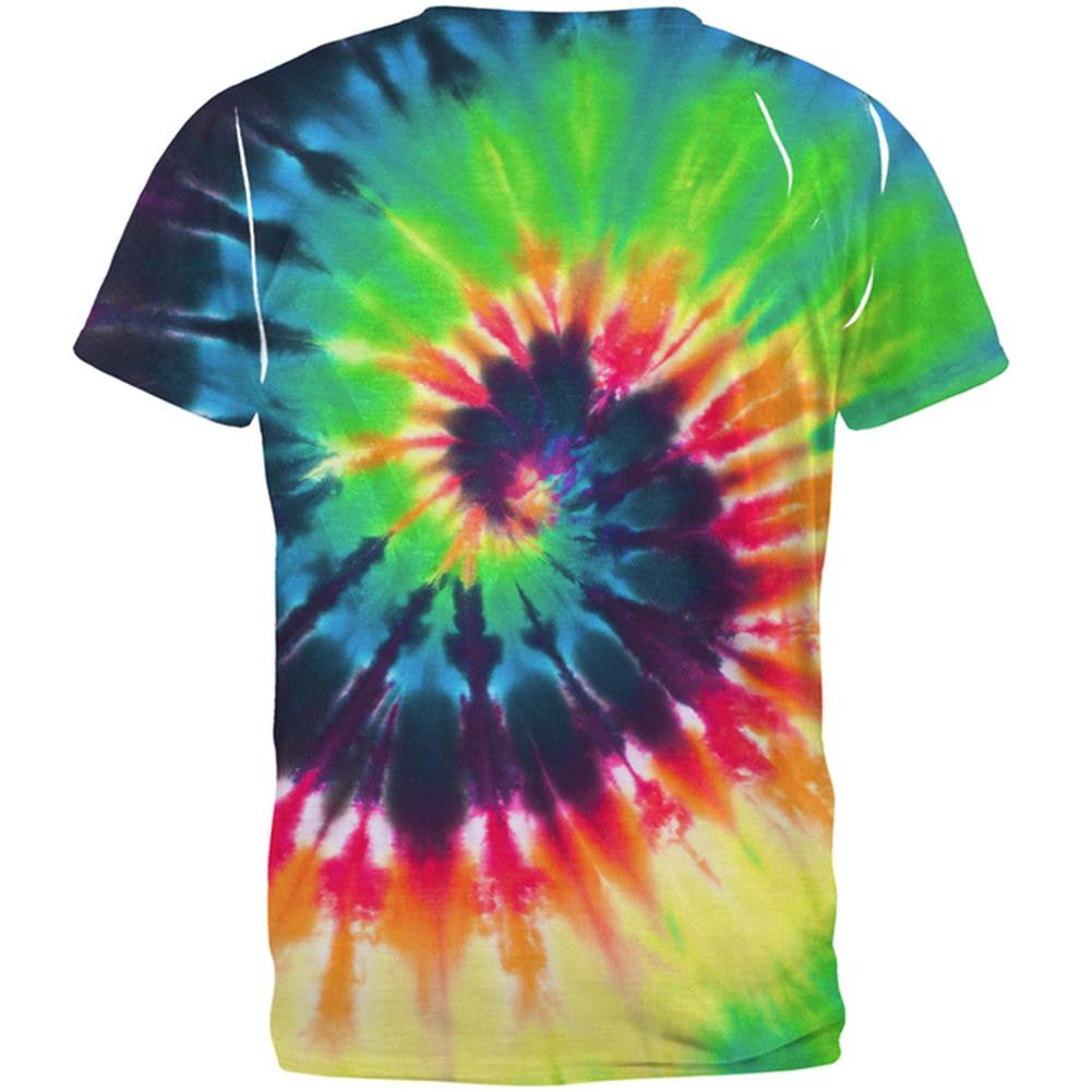 Peace Sign Tie Dye All Over Adult T-Shirt Men's T-Shirts Old Glory   