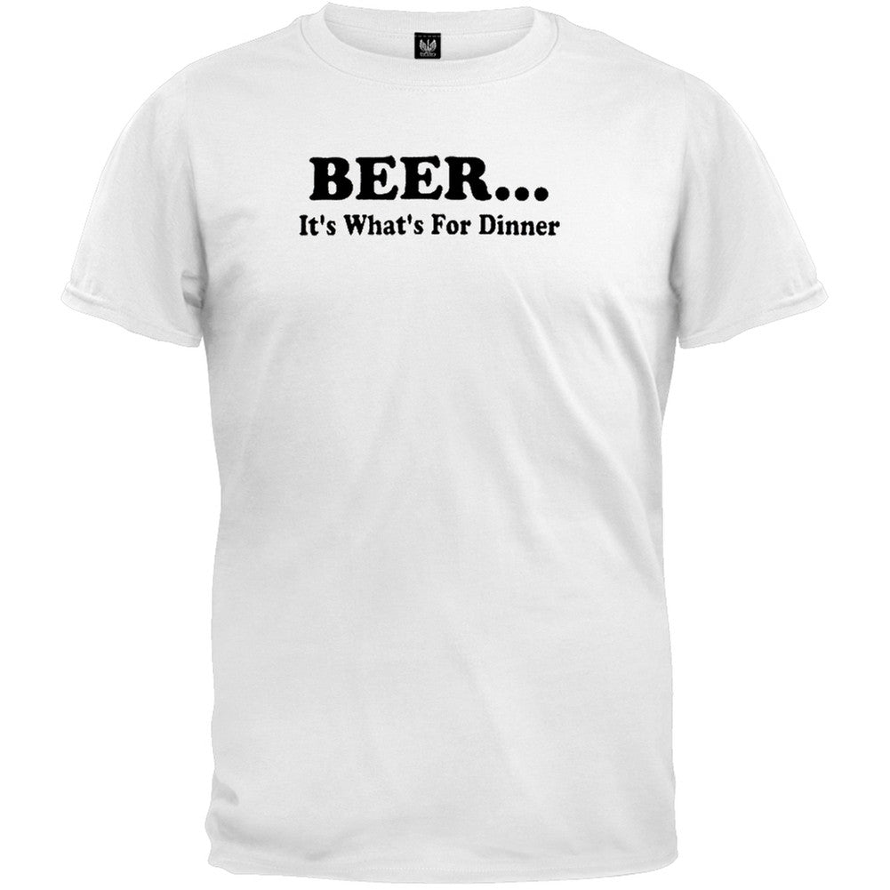 Beer... For Dinner - White T-Shirt Men's T-Shirts Old Glory XL White 