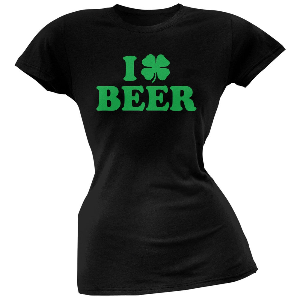 St. Patricks Day - I Shamrock Love Beer Irish Black Juniors Soft T-Shirt Juniors T-Shirts Old Glory 2XL Black 