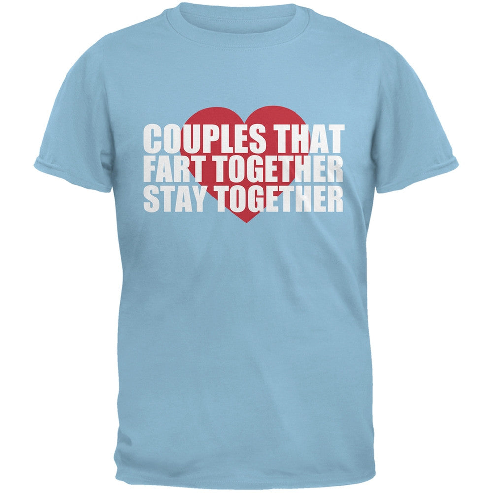 Couples That Fart Together Blue Adult T-Shirt Men's T-Shirts Old Glory 2XL Blue 