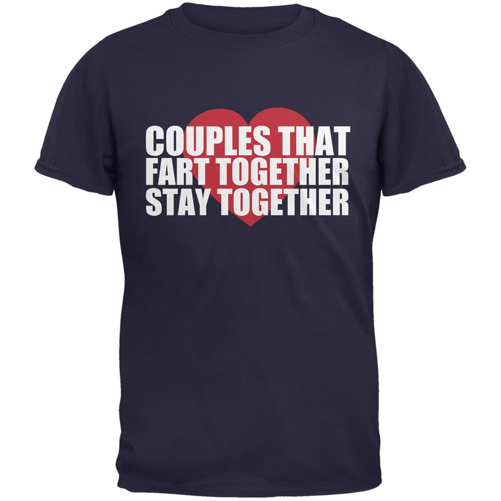 Couples That Fart Together Navy Adult T-Shirt Men's T-Shirts Old Glory 2XL Blue 