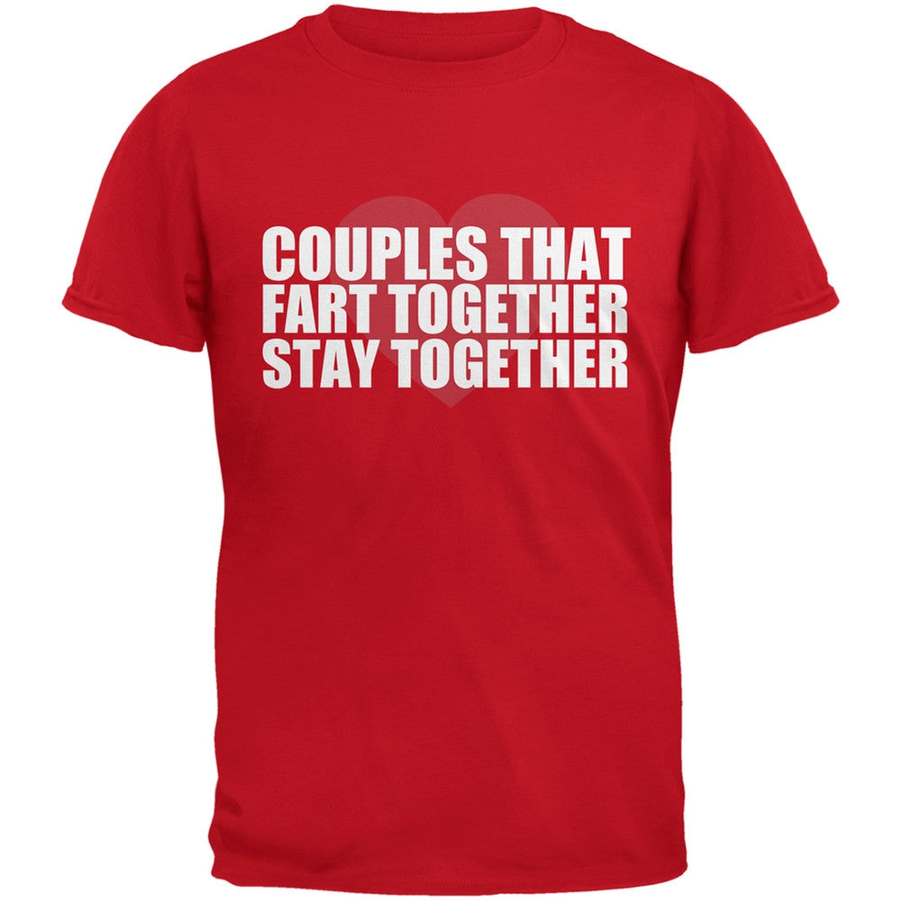 Couples That Fart Together Red Adult T-Shirt Men's T-Shirts Old Glory 2XL Red 