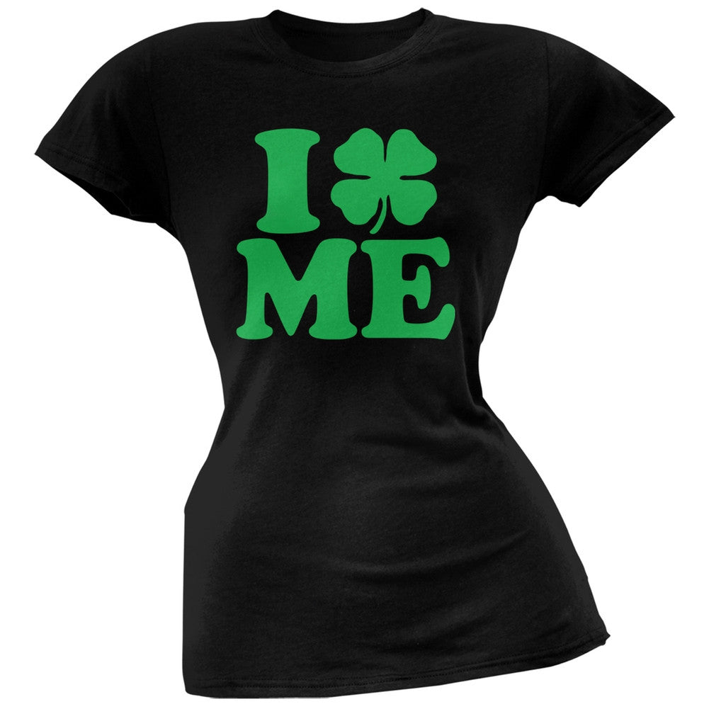 St. Patricks Day - I Shamrock Love Me Black Juniors Soft T-Shirt Juniors T-Shirts Old Glory 2XL Black 