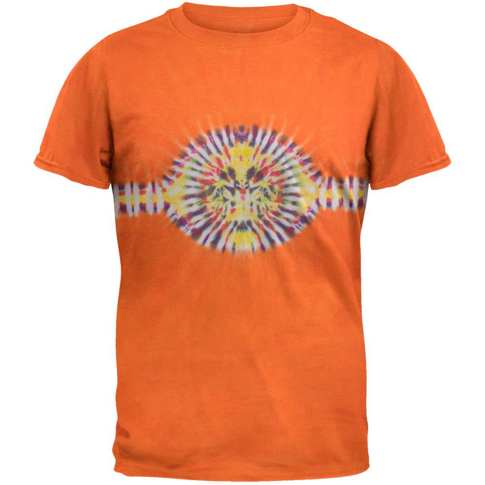 Orange Fire Tie-Dye Medallion - Adult T-Shirt Men's T-Shirts Old Glory LG  