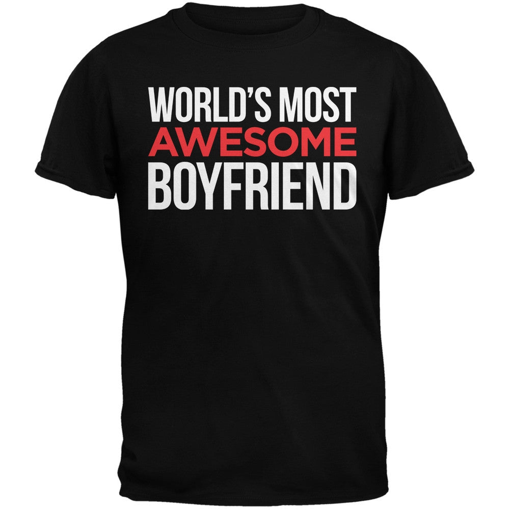 World's Most Awesome Boyfriend Black Mens T-Shirt Men's T-Shirts Old Glory   