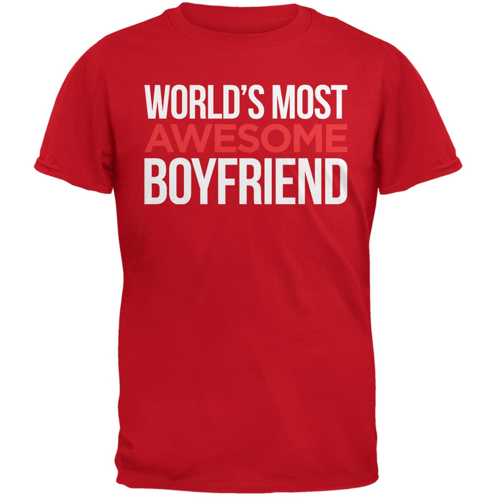 World's Most Awesome Boyfriend Red Mens T-Shirt Men's T-Shirts Old Glory 2XL Red 