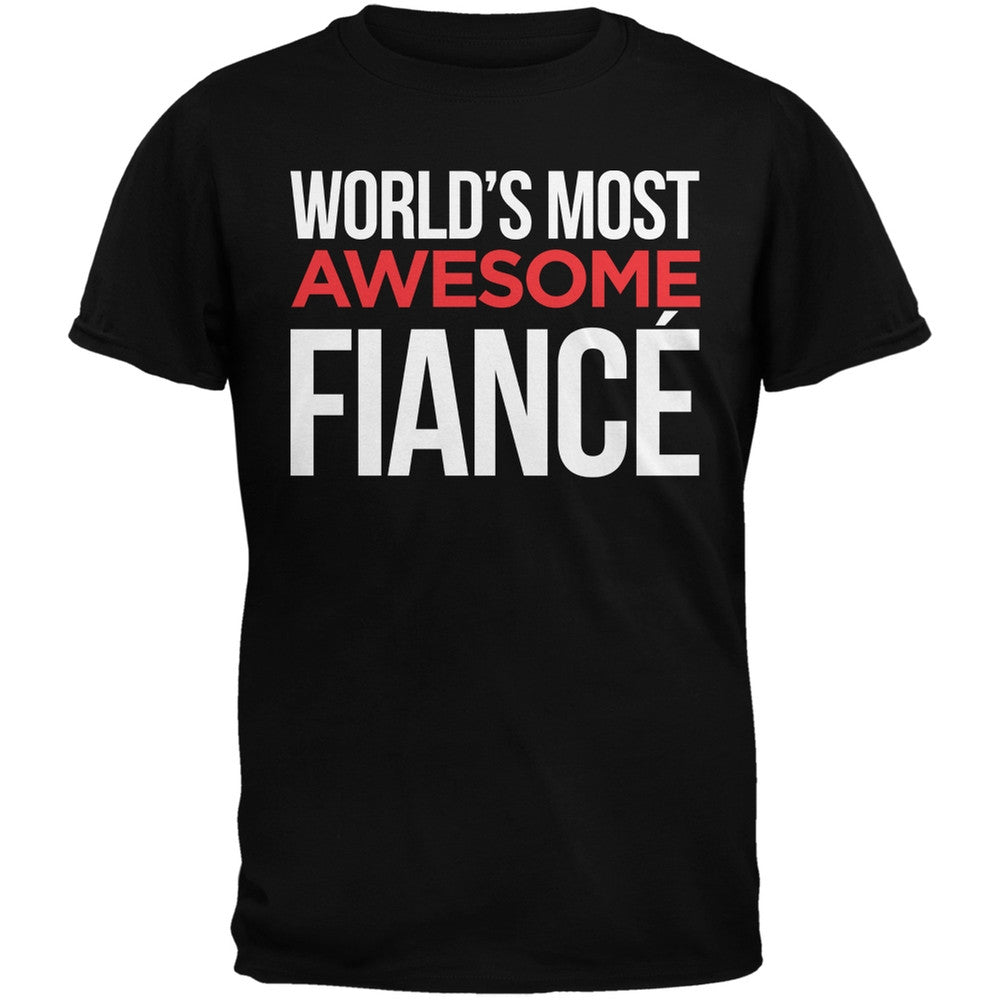 World's Most Awesome Fianc?? Black Mens T-Shirt Men's T-Shirts Old Glory   