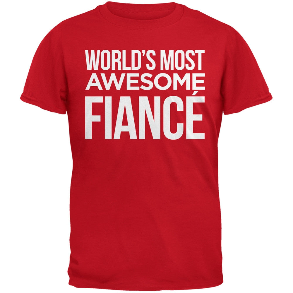 Valentine's Day World's Most Awesome FiancÃ¢â€Å“ÃƒÂ¢Ã¢â€Â¬Ã¢Å’Â Red Mens T-Shirt Men's T-Shirts Old Glory 2XL Red 