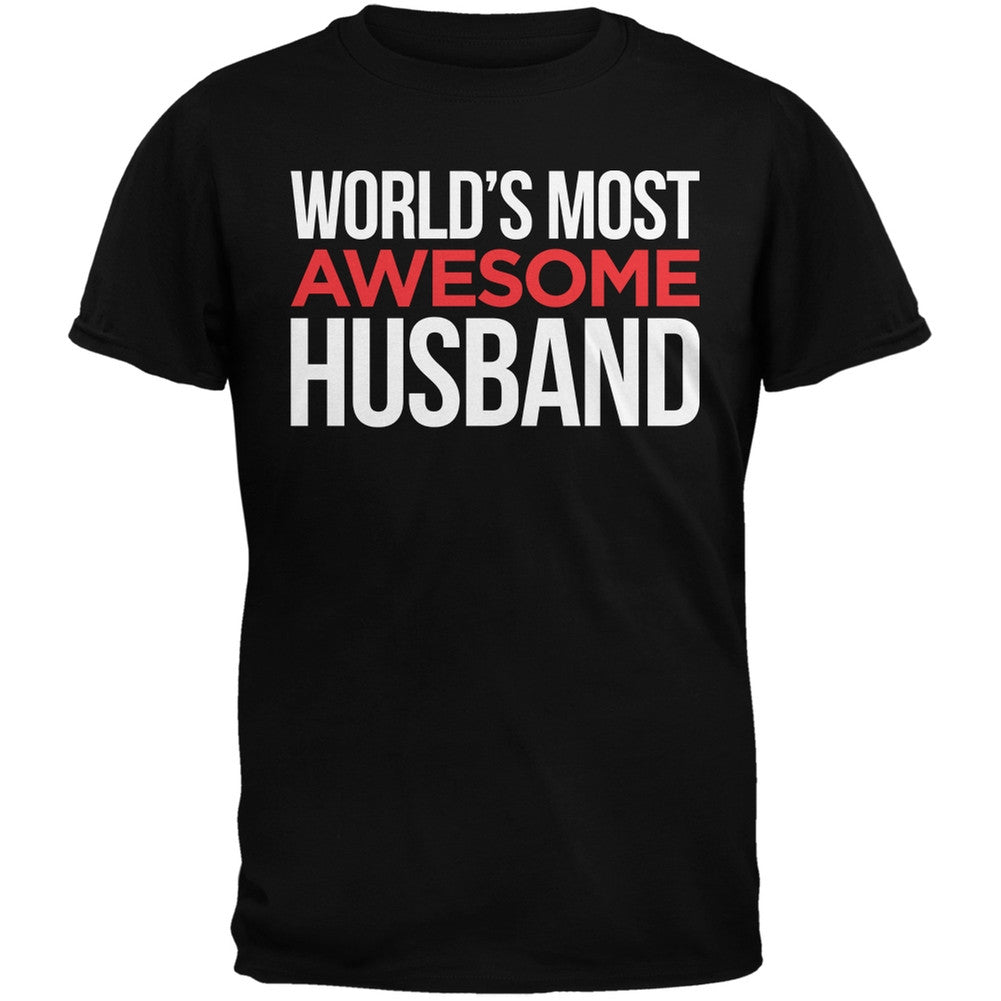 World's Most Awesome Husband Black Mens T-Shirt Men's T-Shirts Old Glory   