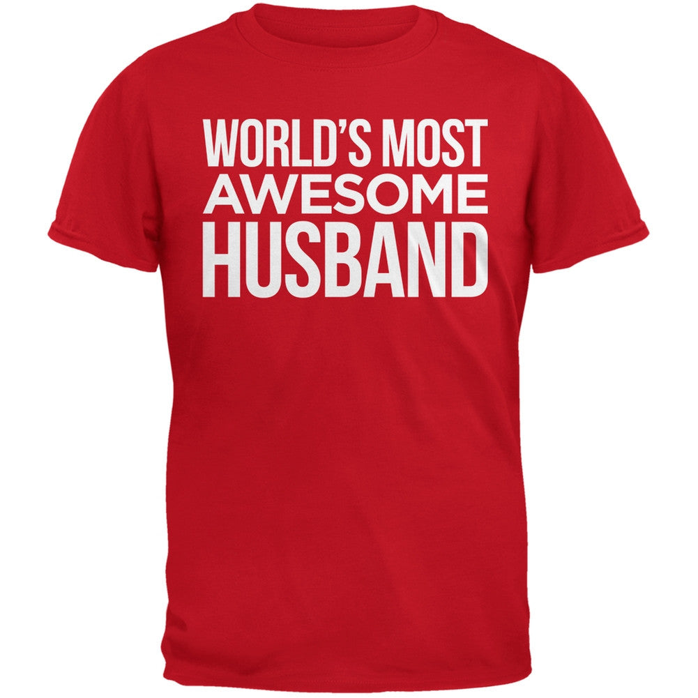 World's Most Awesome Husband Red Mens T-Shirt Men's T-Shirts Old Glory 2XL Red 