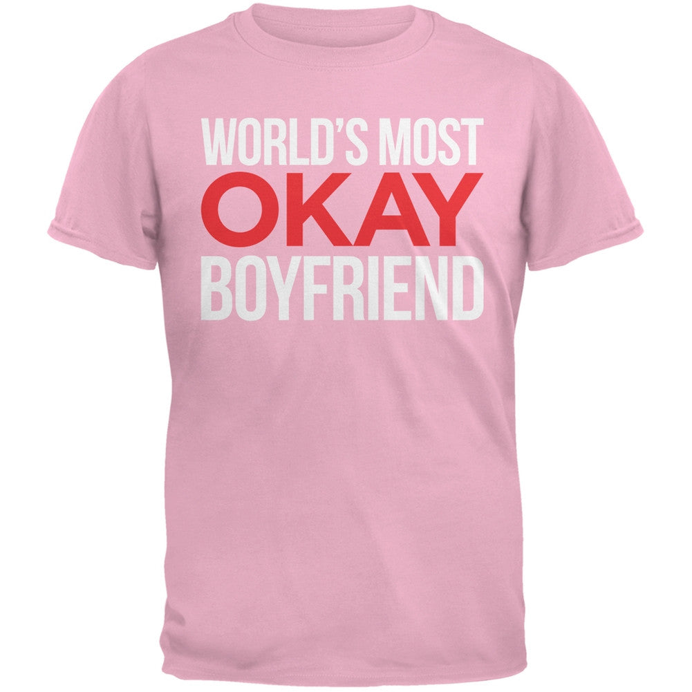 World's Most Okay Boyfriend Black Adult T-Shirt Men's T-Shirts Old Glory   