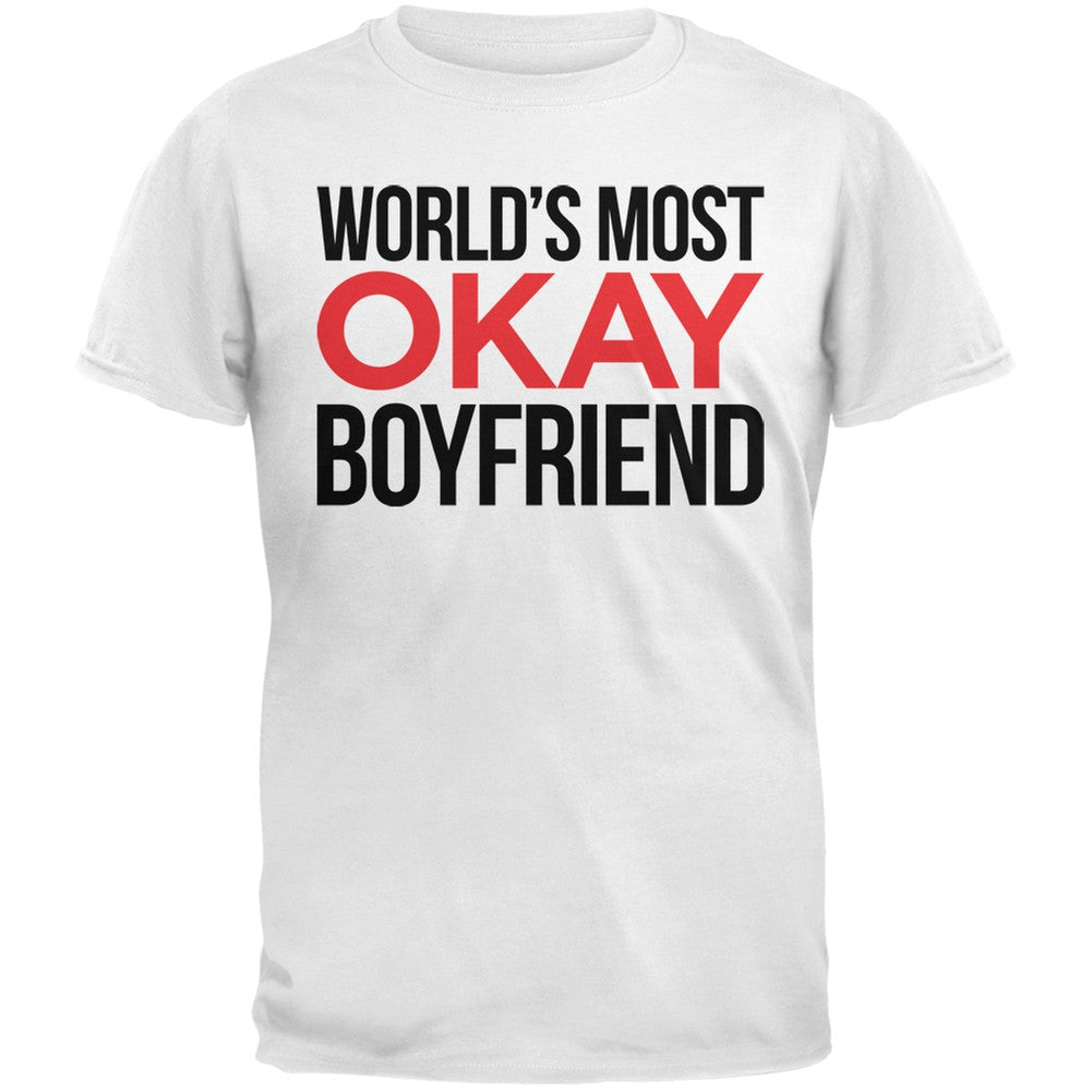 World's Most Okay Boyfriend Black Adult T-Shirt Men's T-Shirts Old Glory   