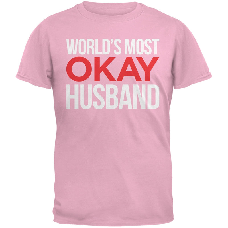 World's Most Okay Husband Black Mens T-Shirt Men's T-Shirts Old Glory   