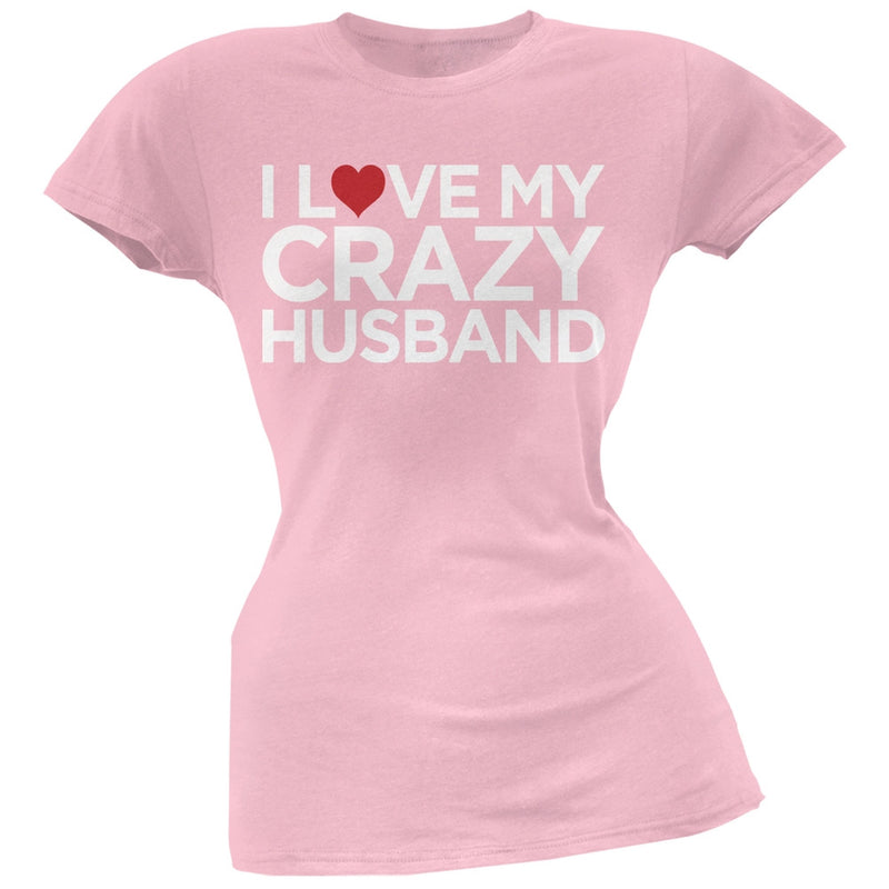 I Love My Crazy Husband Black Soft Juniors T-Shirt Juniors T-Shirts Old Glory   