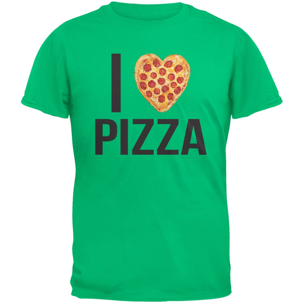 I Heart Pepperoni Pizza Green Adult T-Shirt Men's T-Shirts Old Glory 2XL Green 