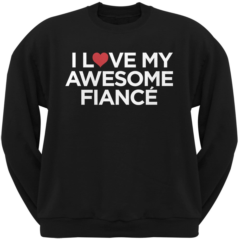 I Love My Awesome Fiance Light Pink Adult Crew Neck Sweatshirt Men's Sweatshirts Old Glory   