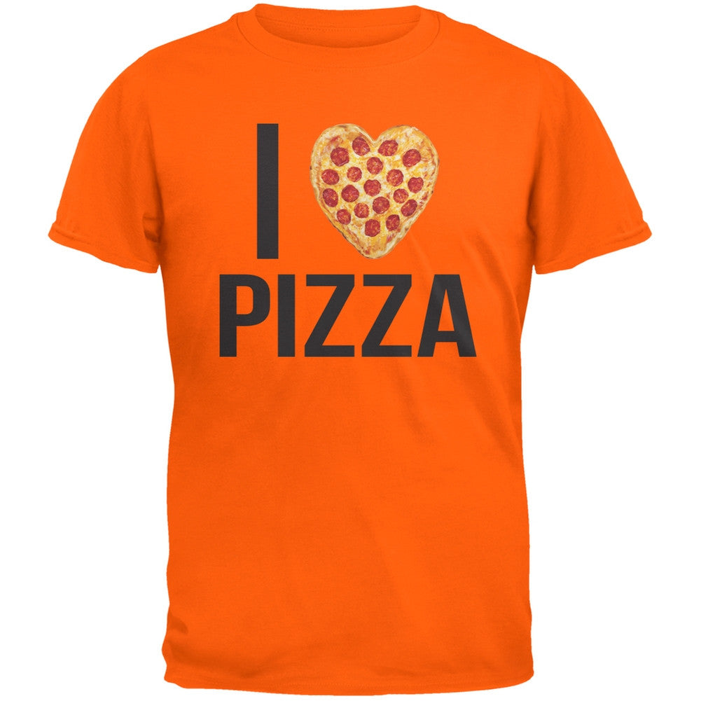 I Heart Pepperoni Pizza Orange Adult T-Shirt Men's T-Shirts Old Glory 2XL Orange 