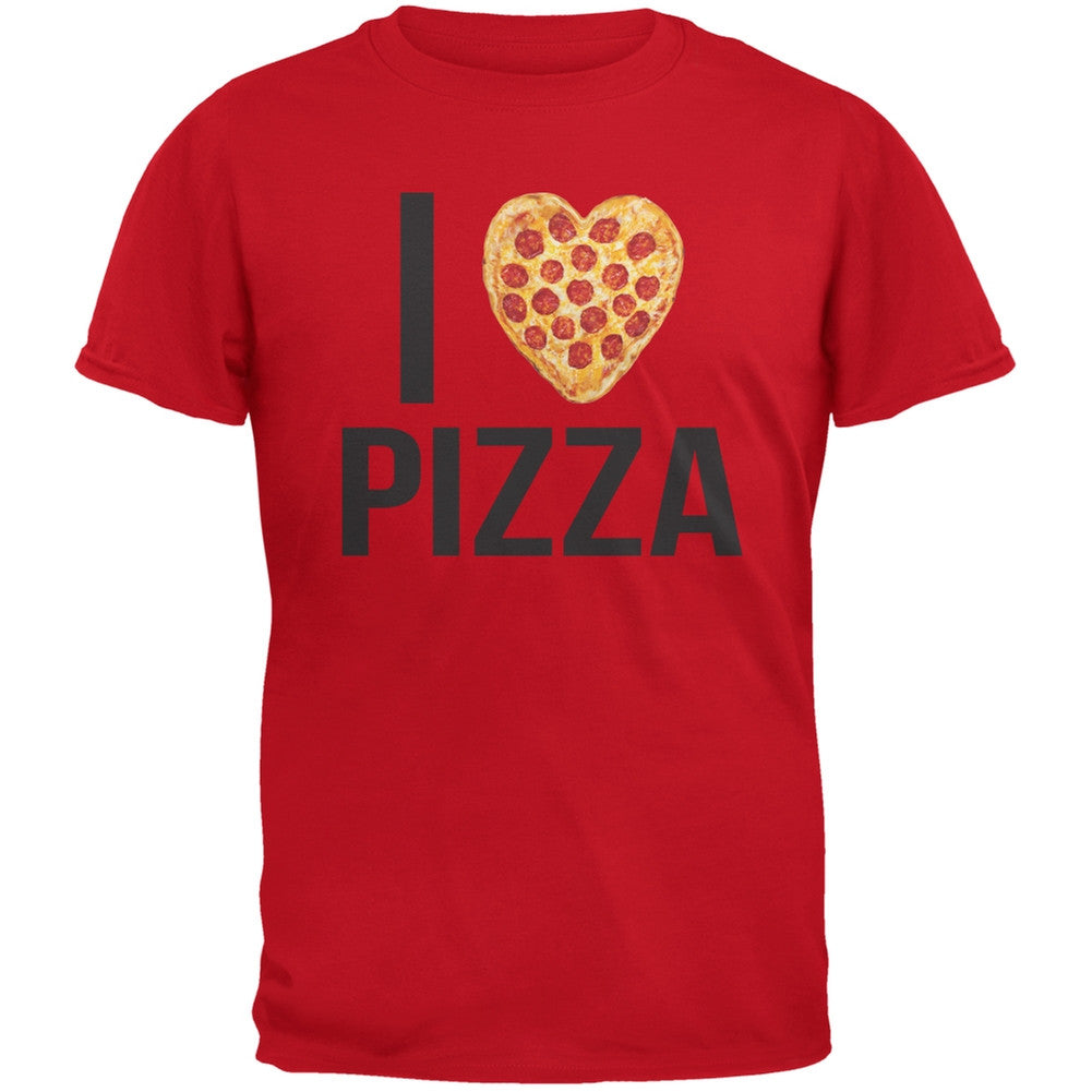 I Heart Pepperoni Pizza Red Adult T-Shirt Men's T-Shirts Old Glory 2XL Red 