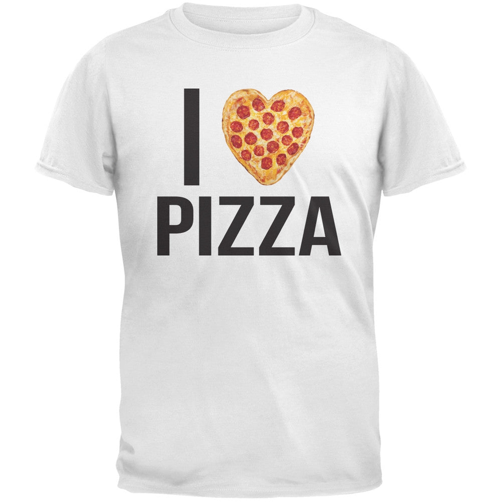 I Heart Pepperoni Pizza White Adult T-Shirt Men's T-Shirts Old Glory 2XL White 