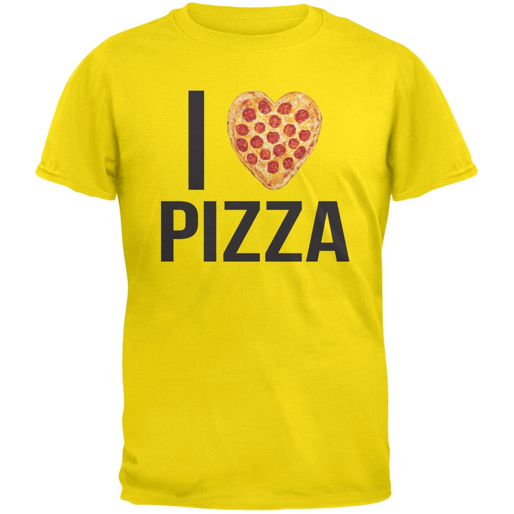 I Heart Pepperoni Pizza Yellow Adult T-Shirt Men's T-Shirts Old Glory 2XL Yellow 