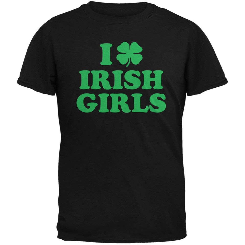 St. Patricks Day - I Shamrock Love Irish Girls Black Adult T-Shirt Men's T-Shirts Old Glory 2XL Black 