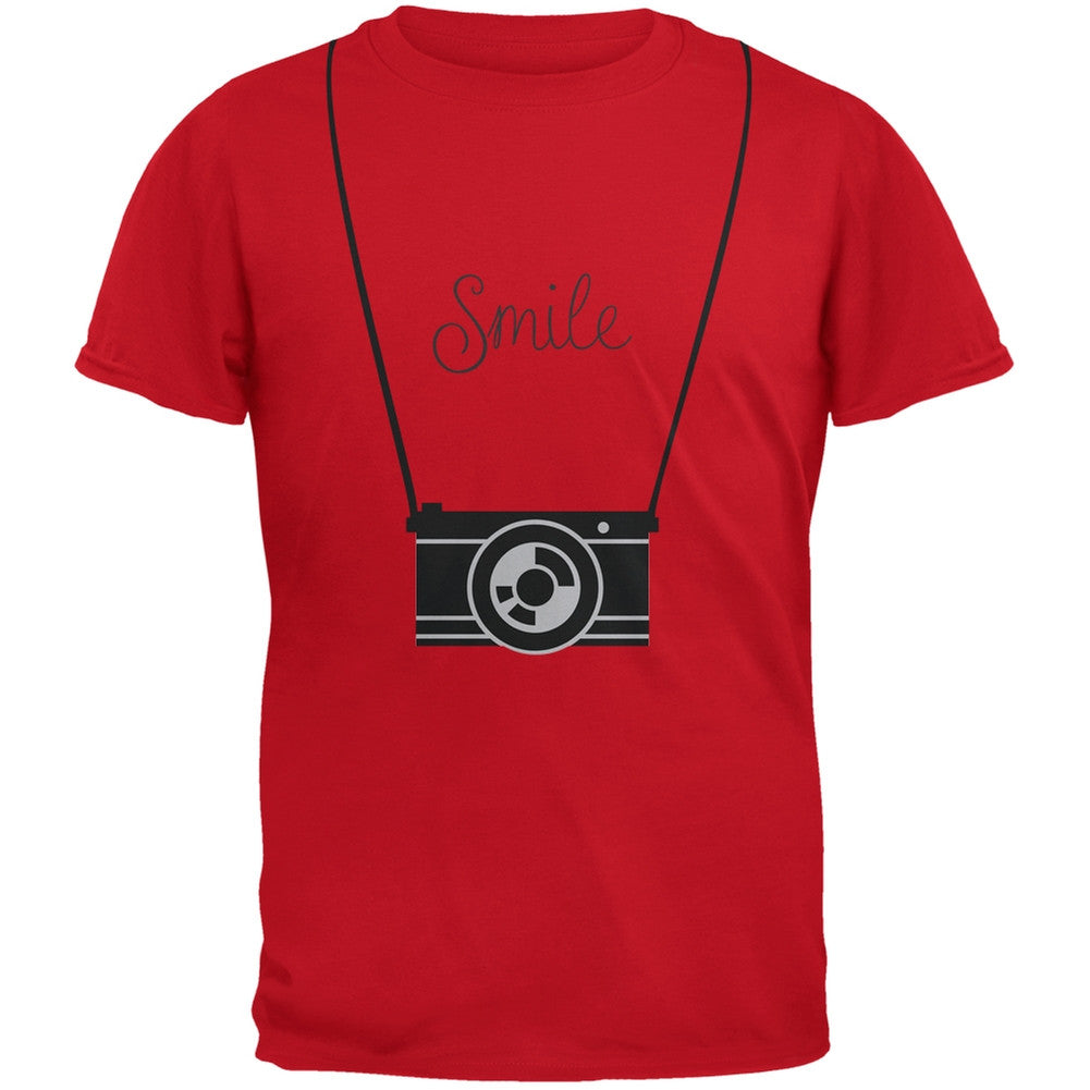 Smile Hanging Camera Red Adult T-Shirt Men's T-Shirts Old Glory 2XL Red 