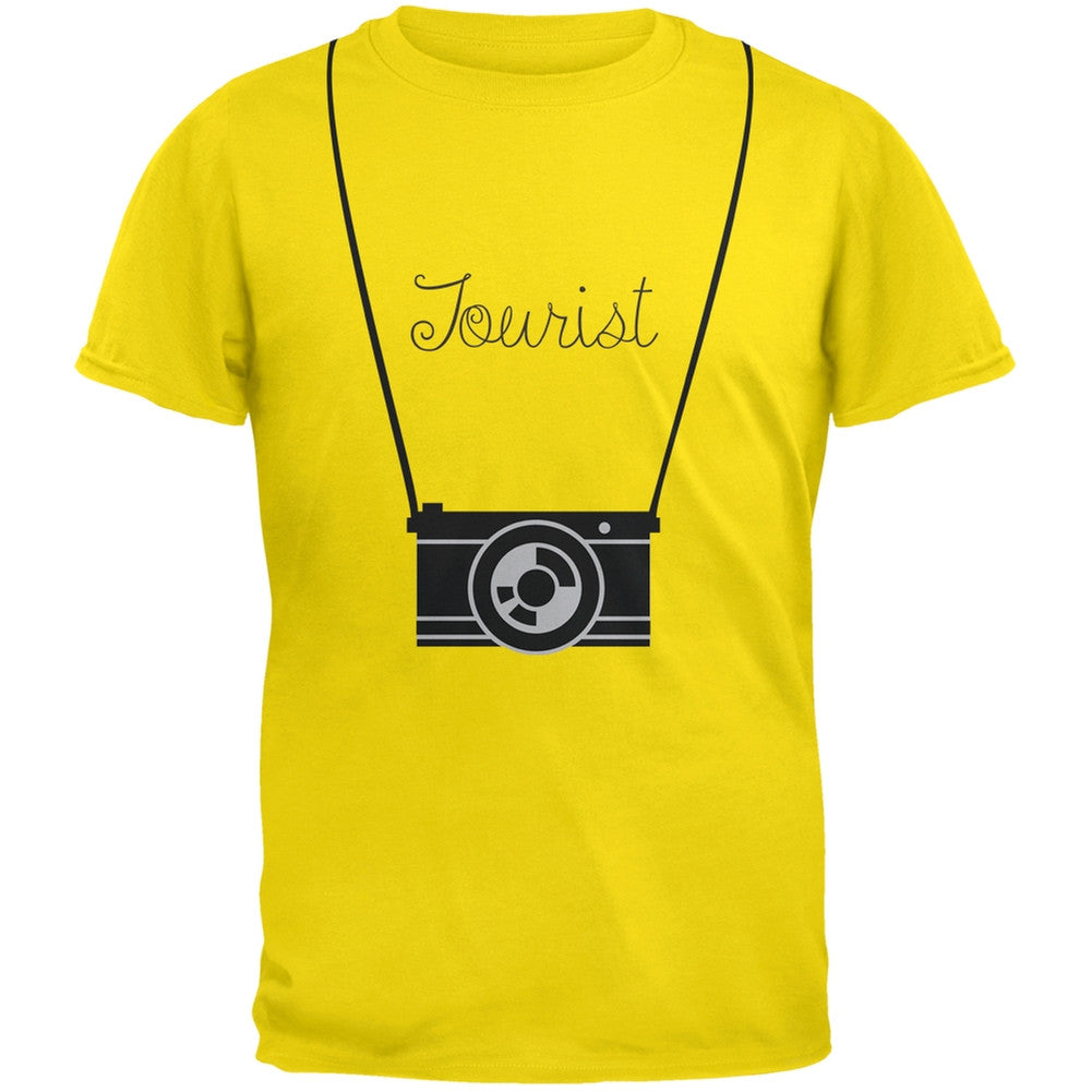 Tourist Hanging Camera Blue Adult T-Shirt Men's T-Shirts Old Glory   