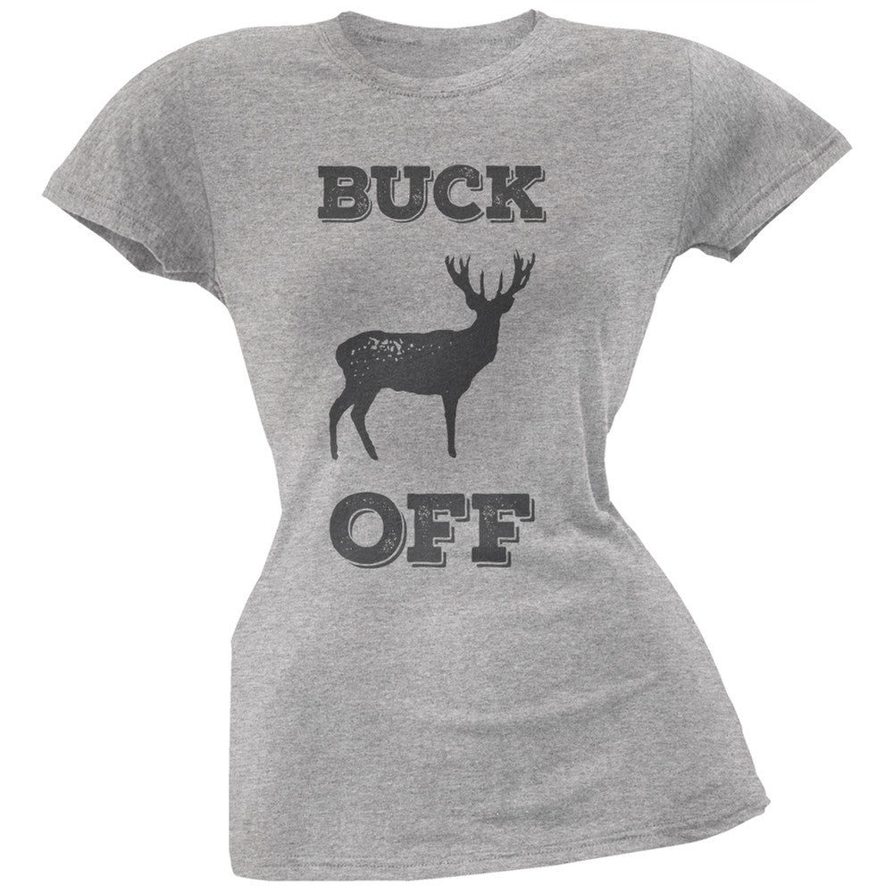 Buck Off Blue Soft Juniors T-Shirt Juniors T-Shirts Old Glory   