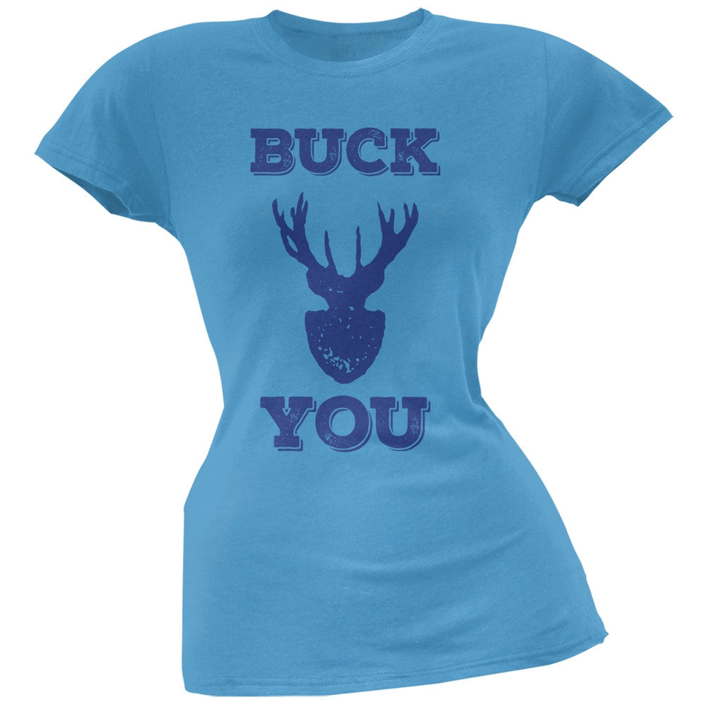 Buck You Blue Soft Juniors T-Shirt Juniors T-Shirts Old Glory 2XL Blue 