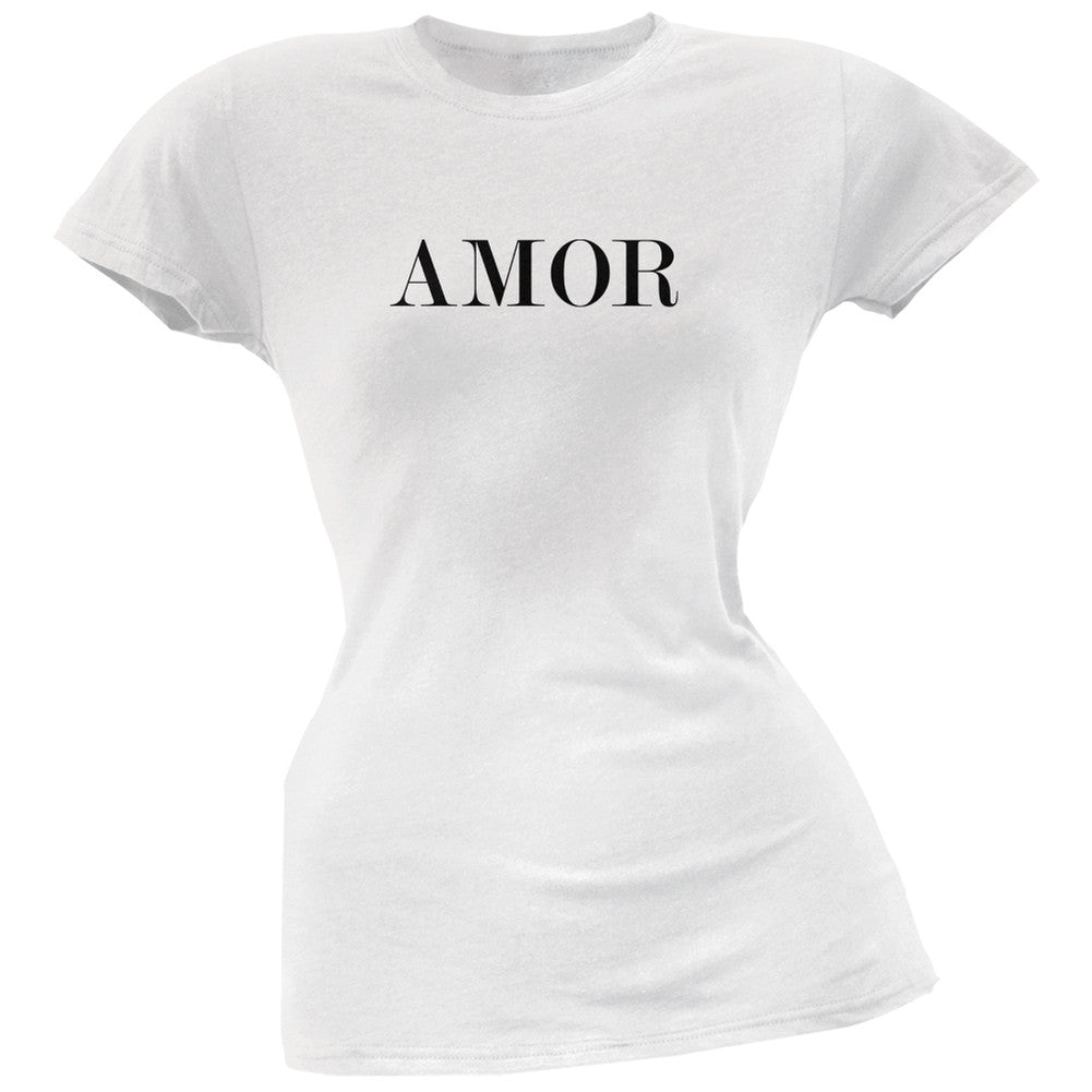 Valentine's Day Amor White Soft Juniors T-Shirt Juniors T-Shirts Old Glory 2XL White 