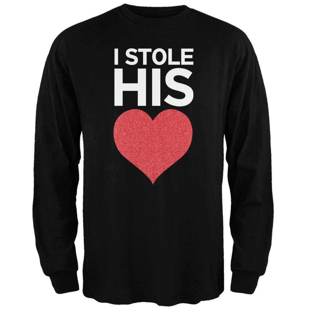 I Stole His Heart Black Adult Long Sleeve T-Shirt Men's Long Sleeves Old Glory   