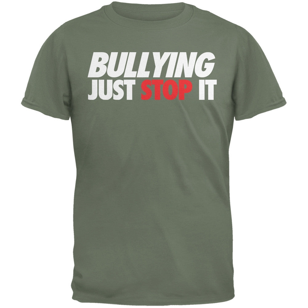 Just Stop It Bullying Heather Grey Adult T-Shirt Men's T-Shirts Old Glory   