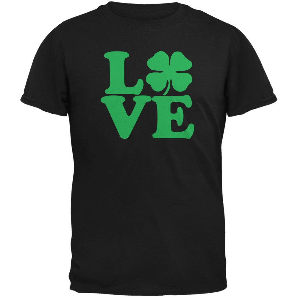 St. Patricks Day - Love Irish Shamrock Black Adult T-Shirt Men's T-Shirts Old Glory 2XL Black 