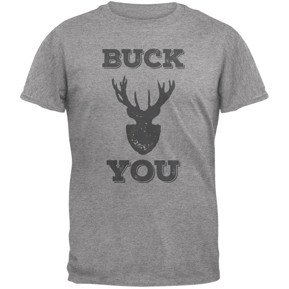 Buck You Heather Adult T-Shirt Men's T-Shirts Old Glory 2XL Grey 