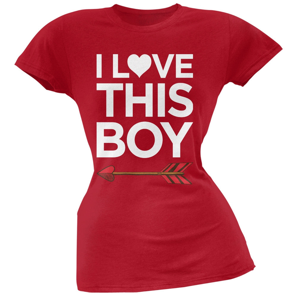 I Love This Boy Black Soft Juniors T-Shirt Juniors T-Shirts Old Glory   