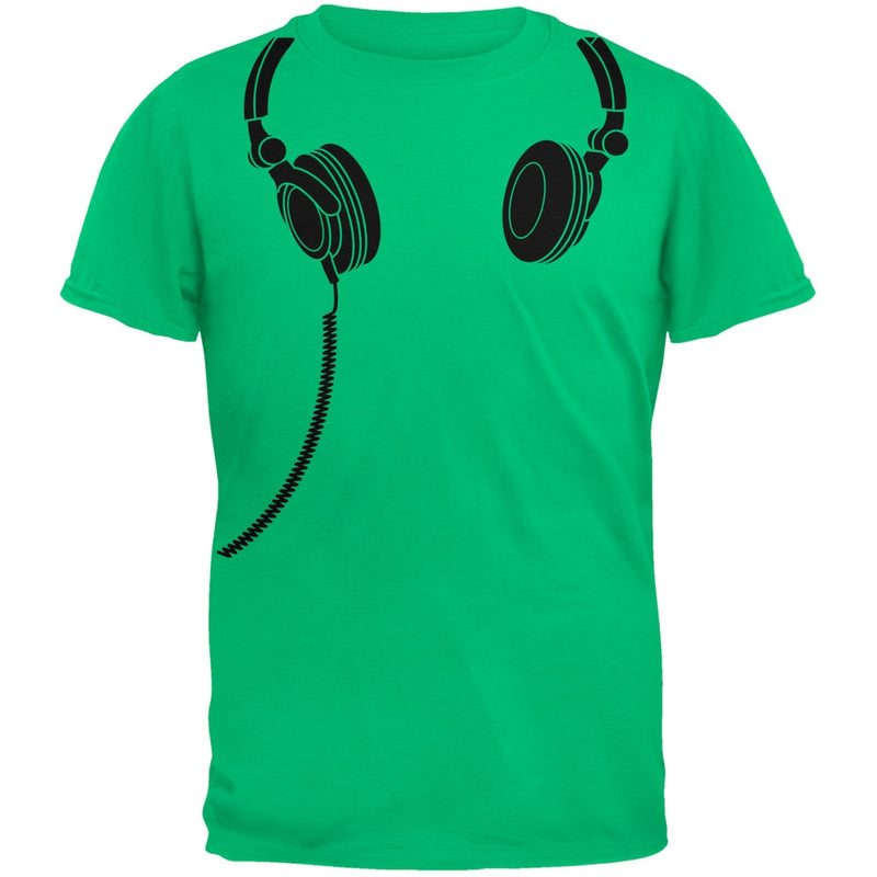 Headphones Blue Adult T-Shirt Men's T-Shirts Old Glory   