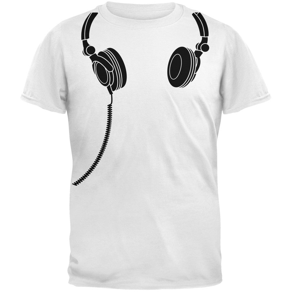 Headphones Blue Adult T-Shirt Men's T-Shirts Old Glory   