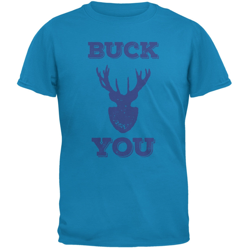 Buck You Heather Adult T-Shirt Men's T-Shirts Old Glory 2XL Light Blue 